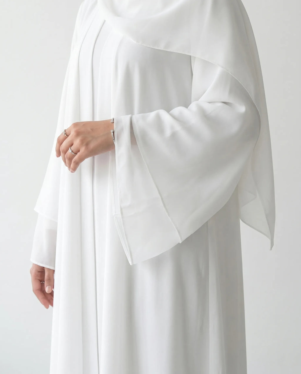 White Open Abaya