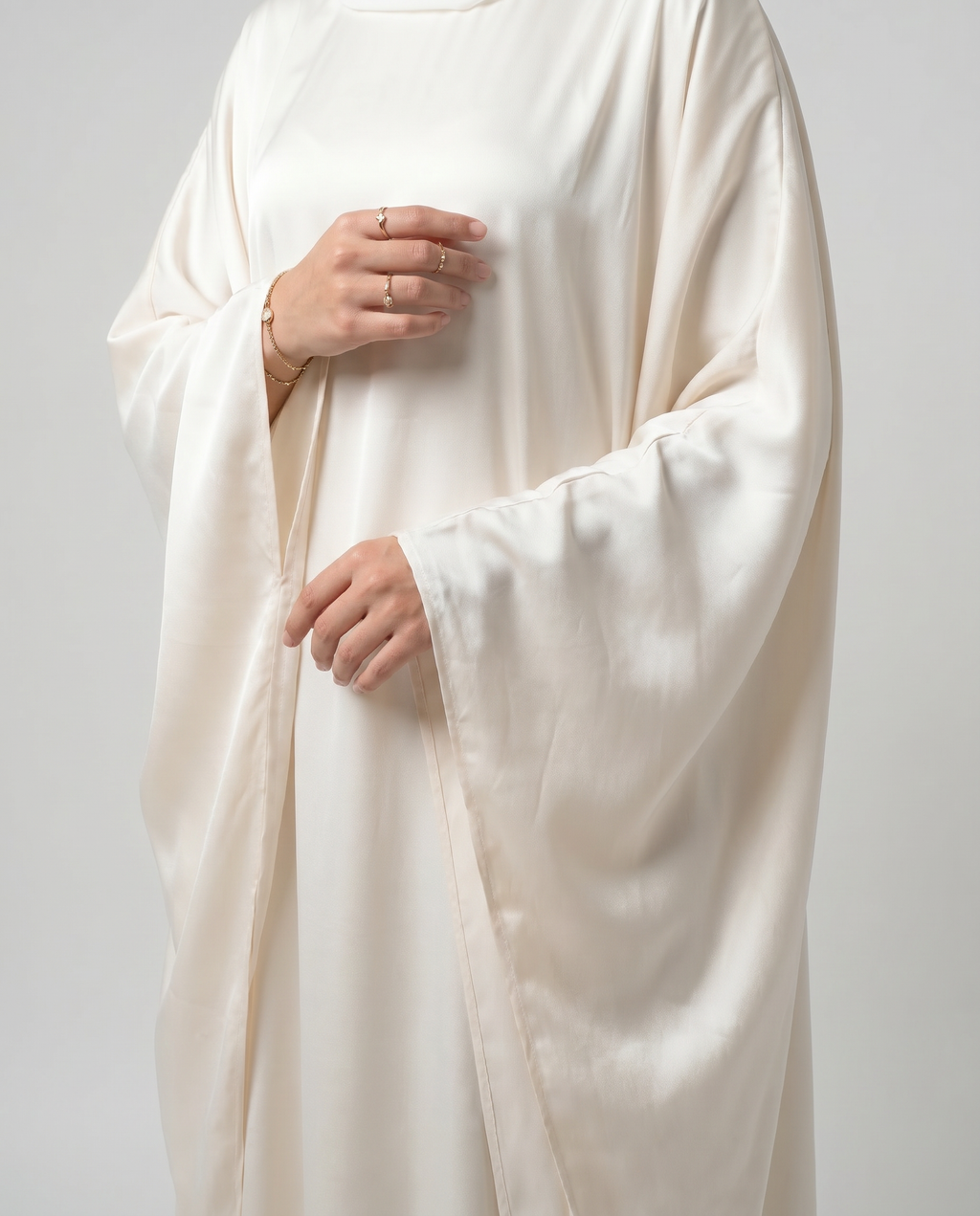 silk white abaya