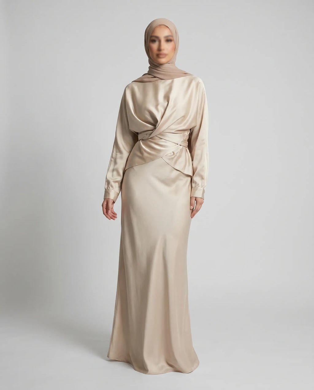 Golden White Abaya