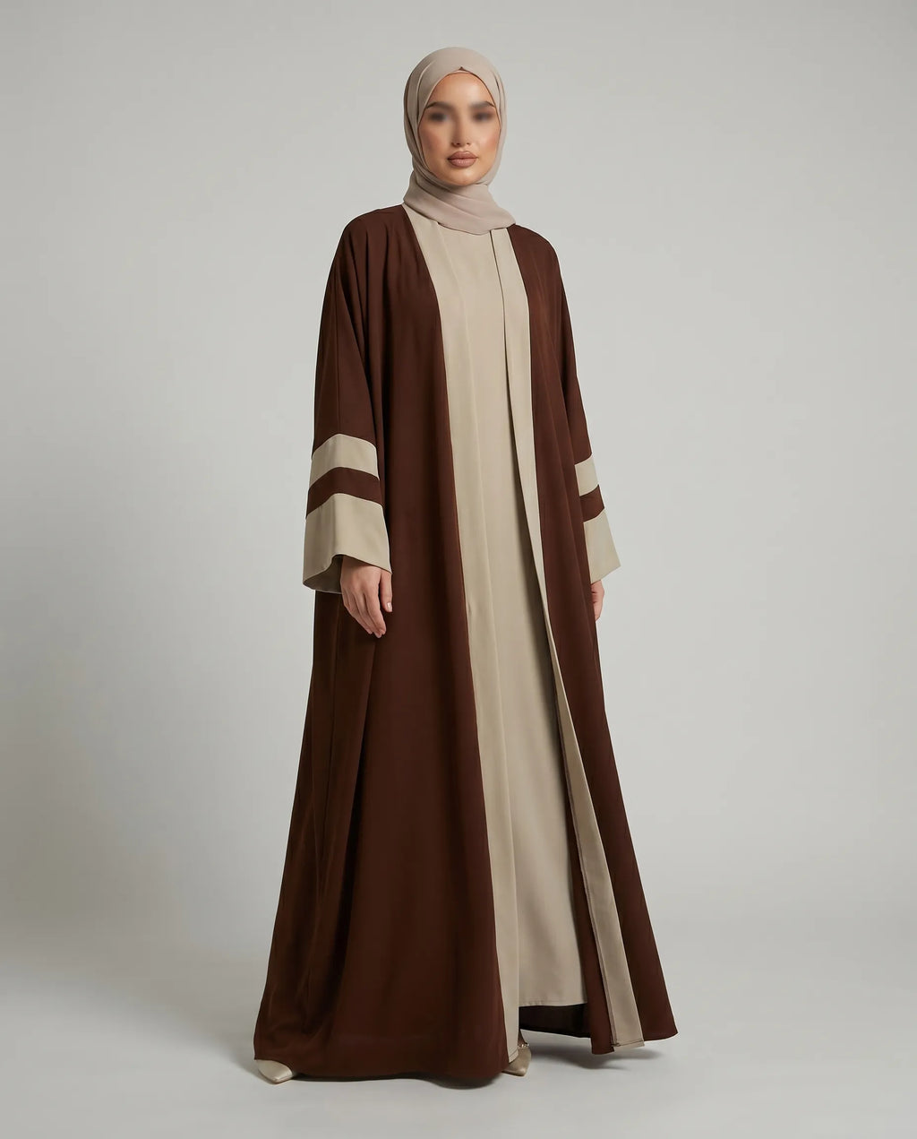 2 piece open Abaya set