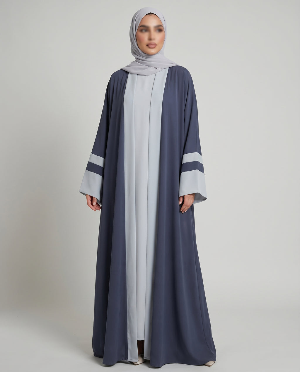 2 piece open Abaya set