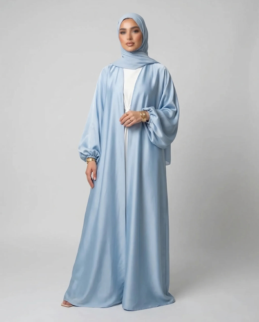 Balloon Sleeve Open Abaya