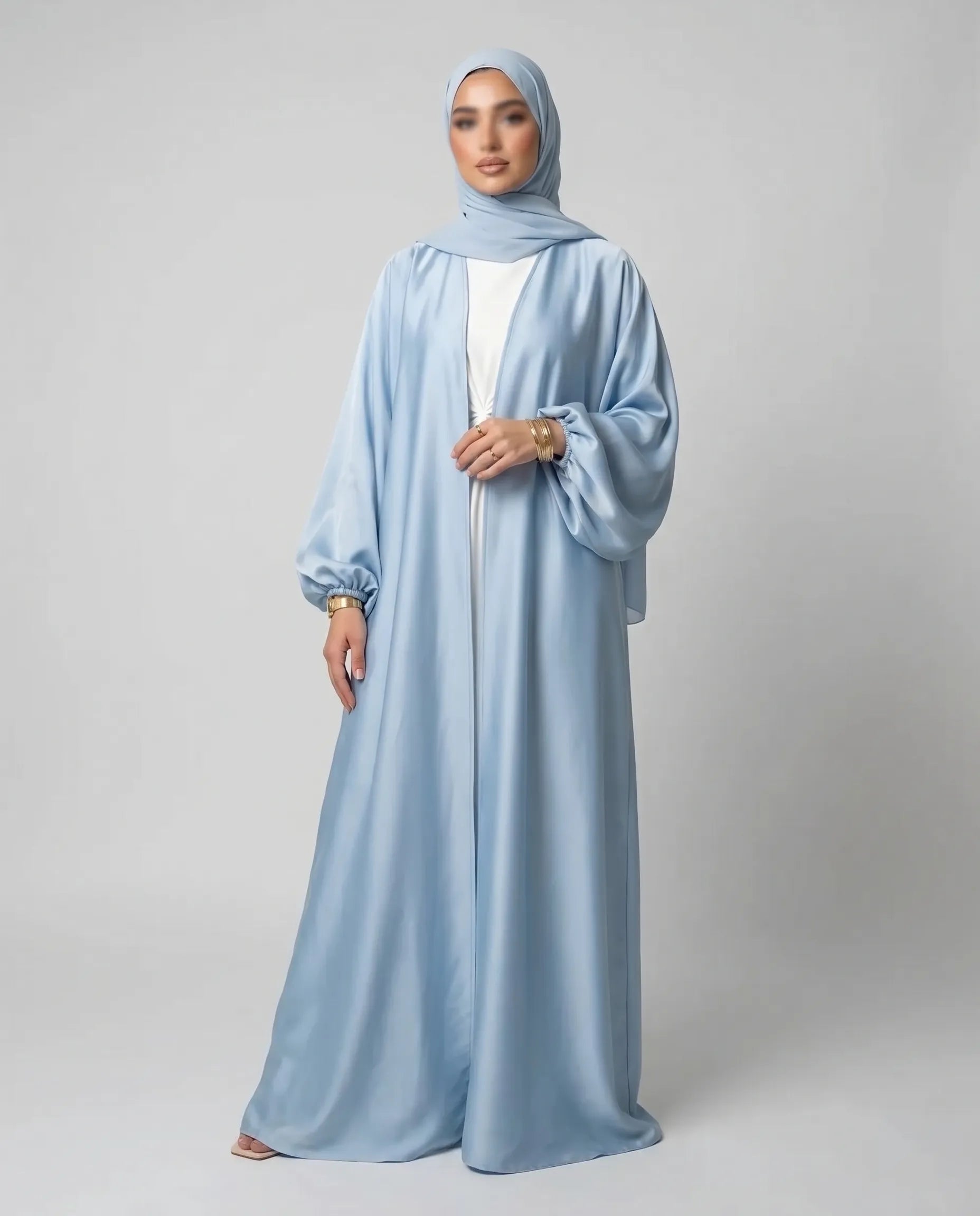 Balloon Sleeve Open Abaya
