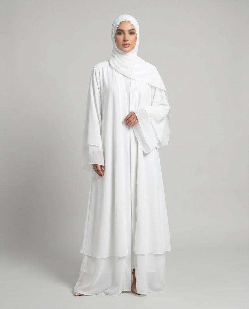 White Open Abaya