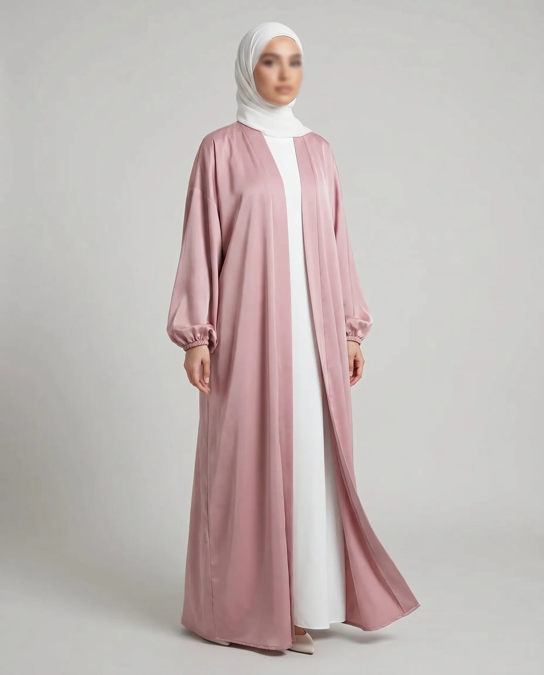 Pink Open Abaya