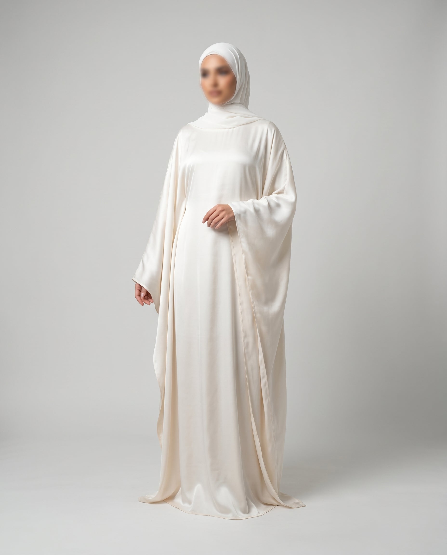 silk white abaya