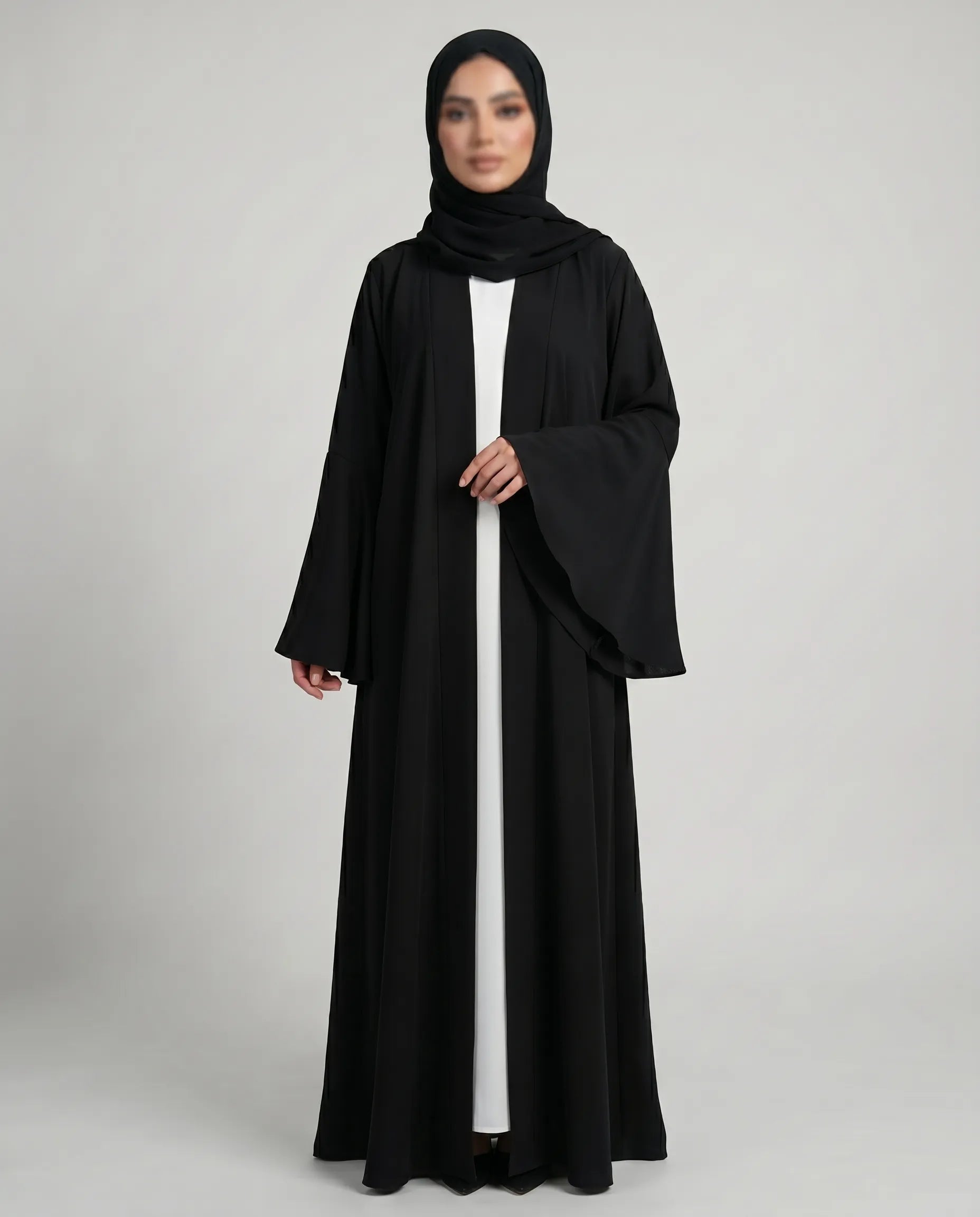 Black Open Abaya