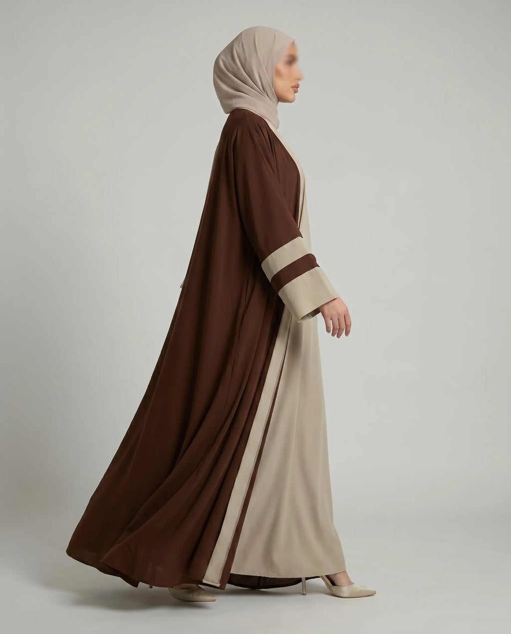 2 piece open Abaya set