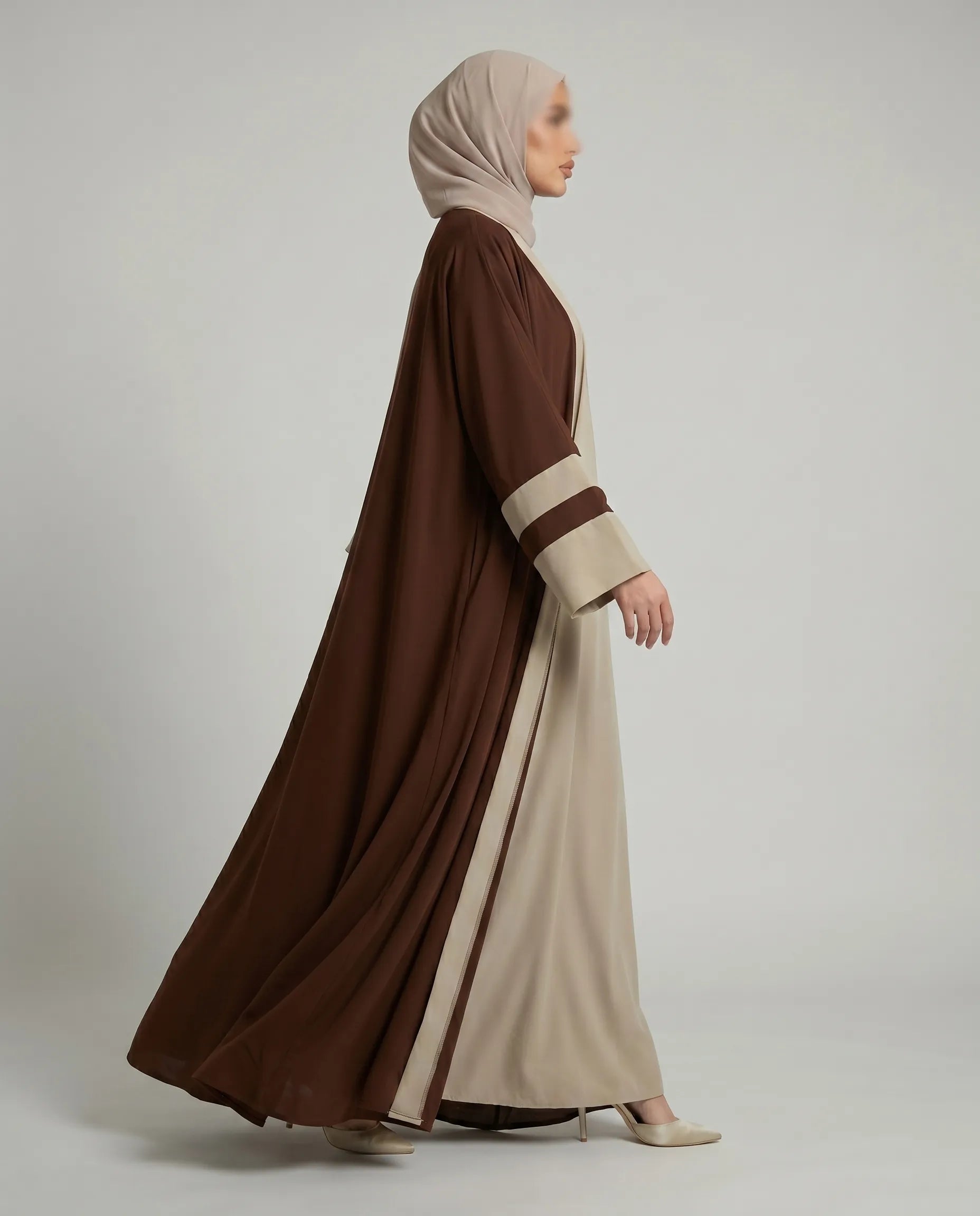 2 piece open Abaya set