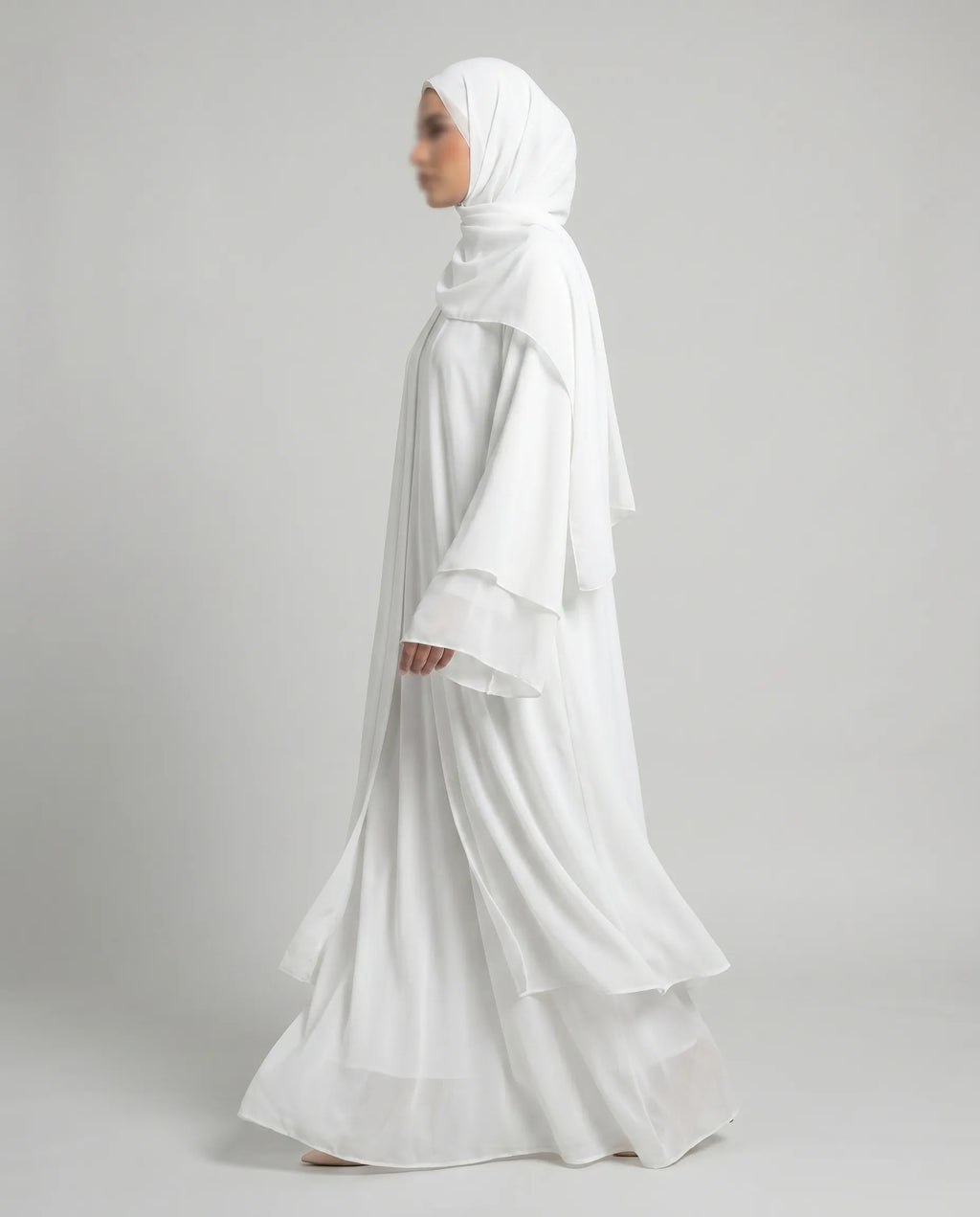 White Open Abaya