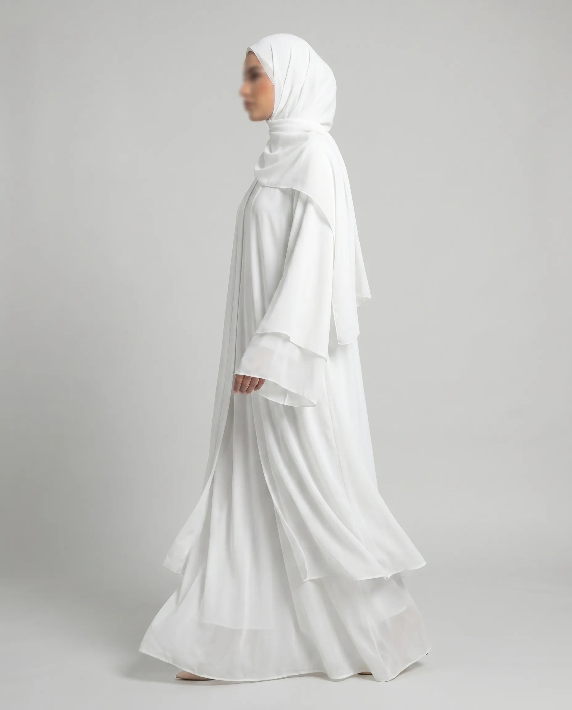 White Open Abaya