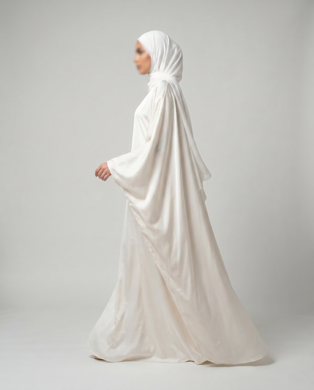 silk white abaya