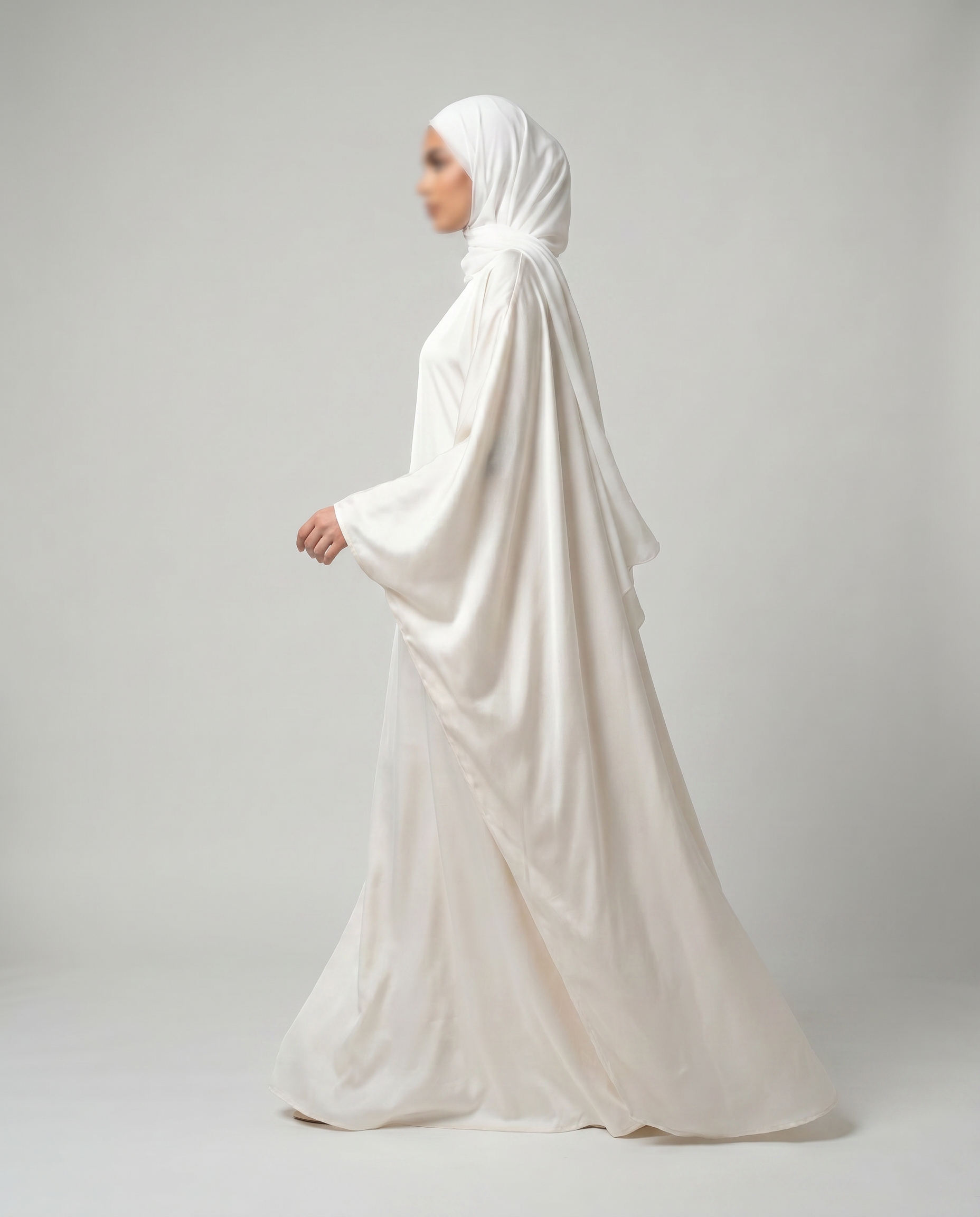 silk white abaya