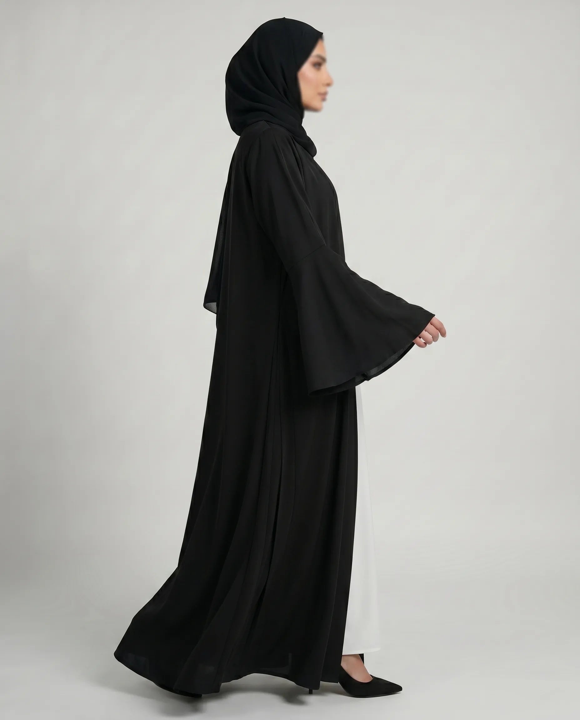 Black Open Abaya