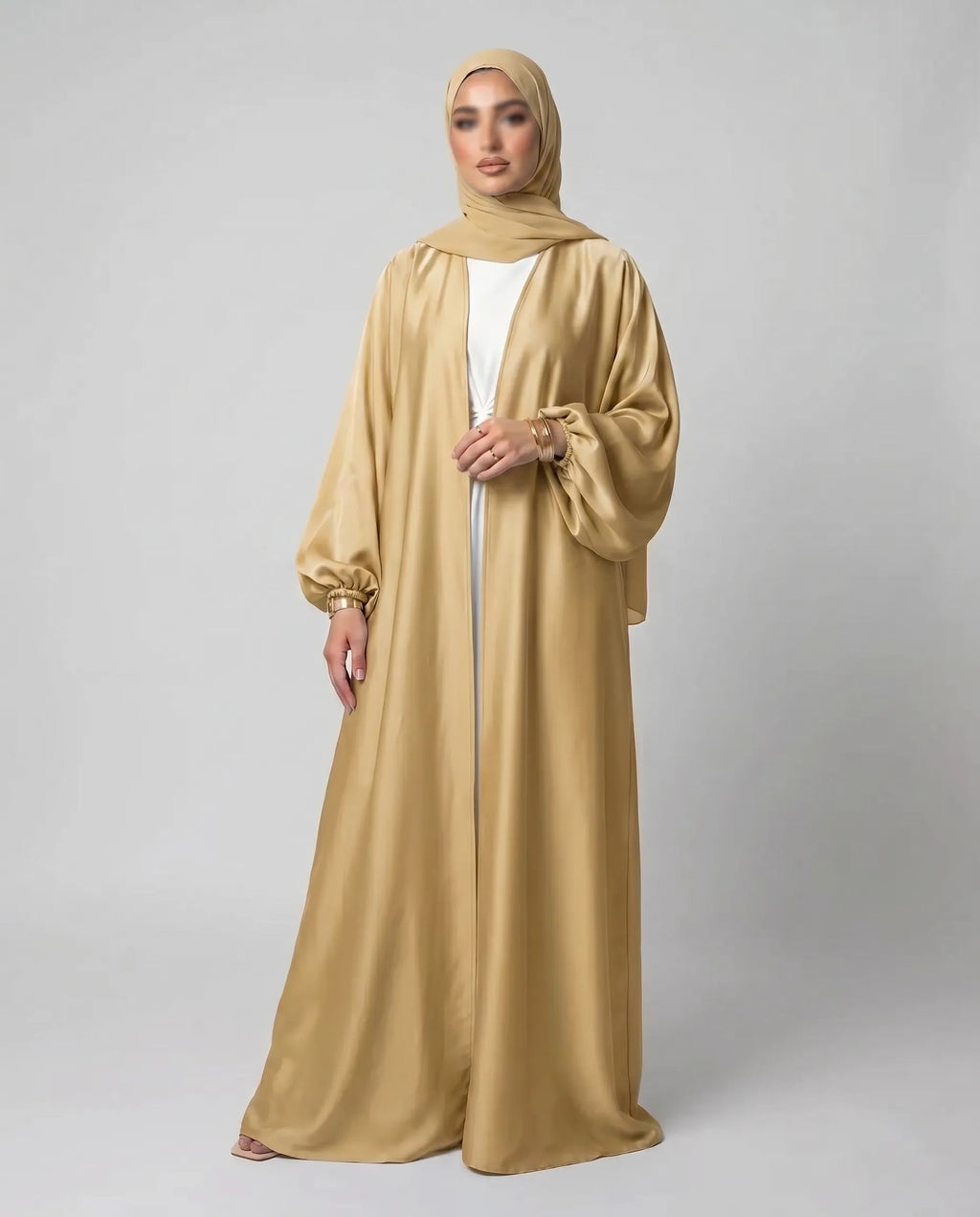 Balloon Sleeve Open Abaya