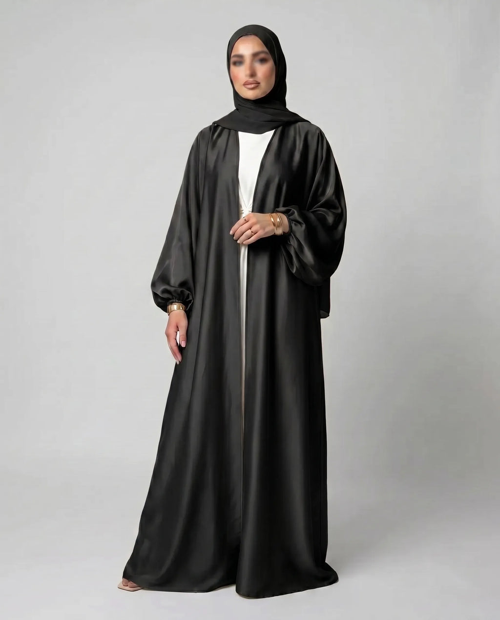 Balloon Sleeve Open Abaya