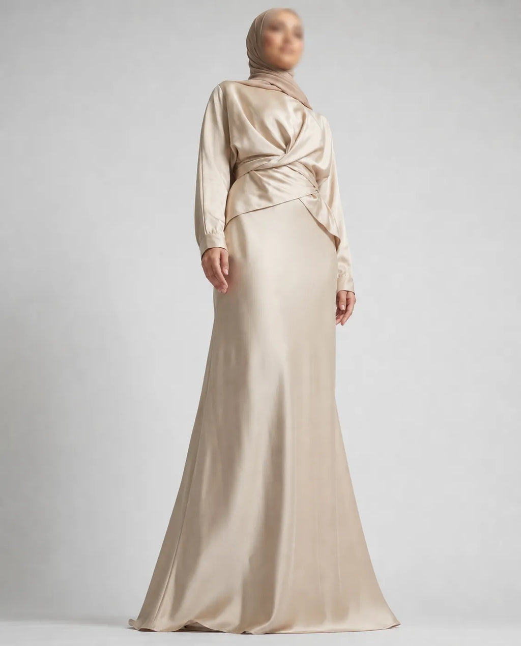 Golden White Abaya