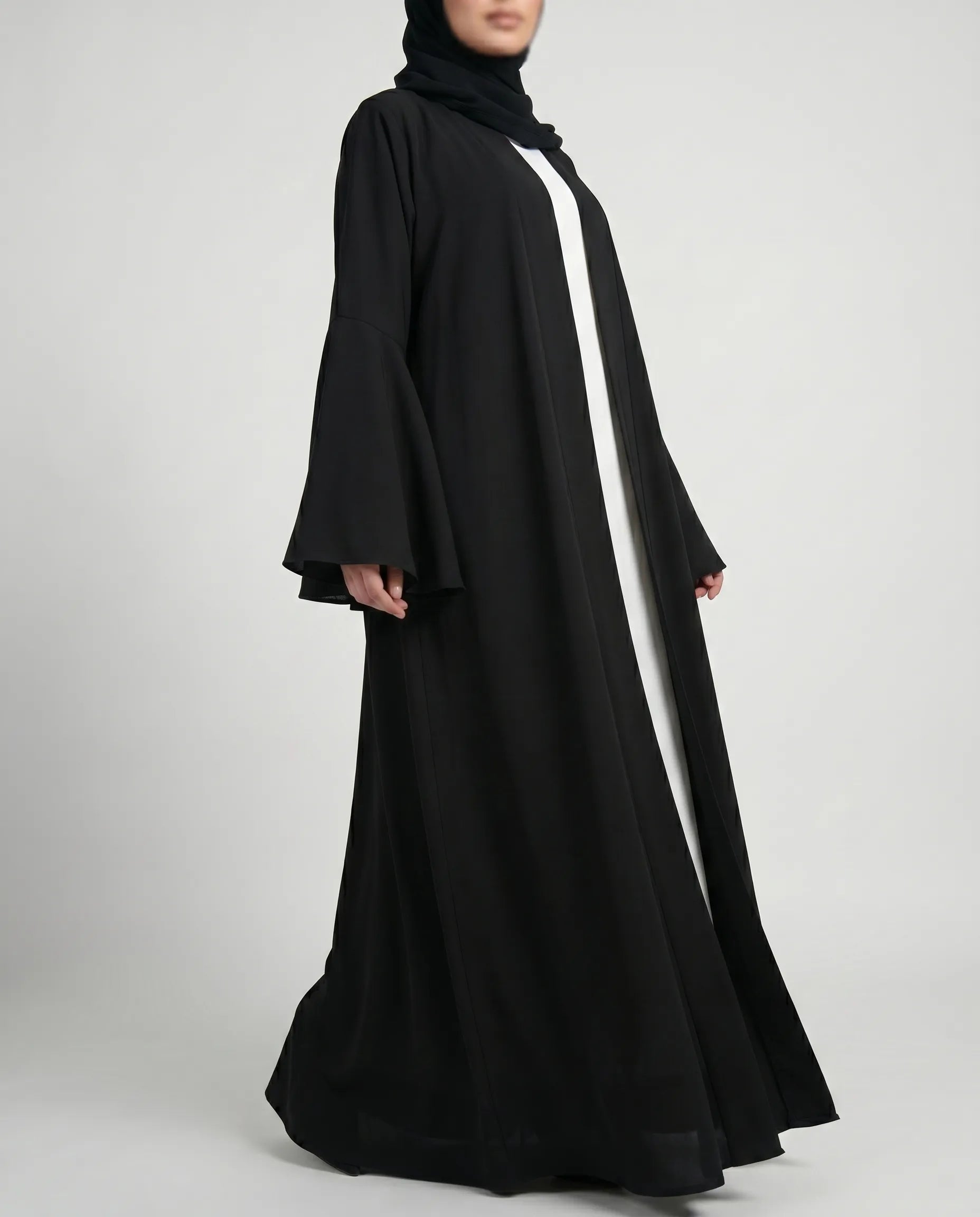 Black Open Abaya