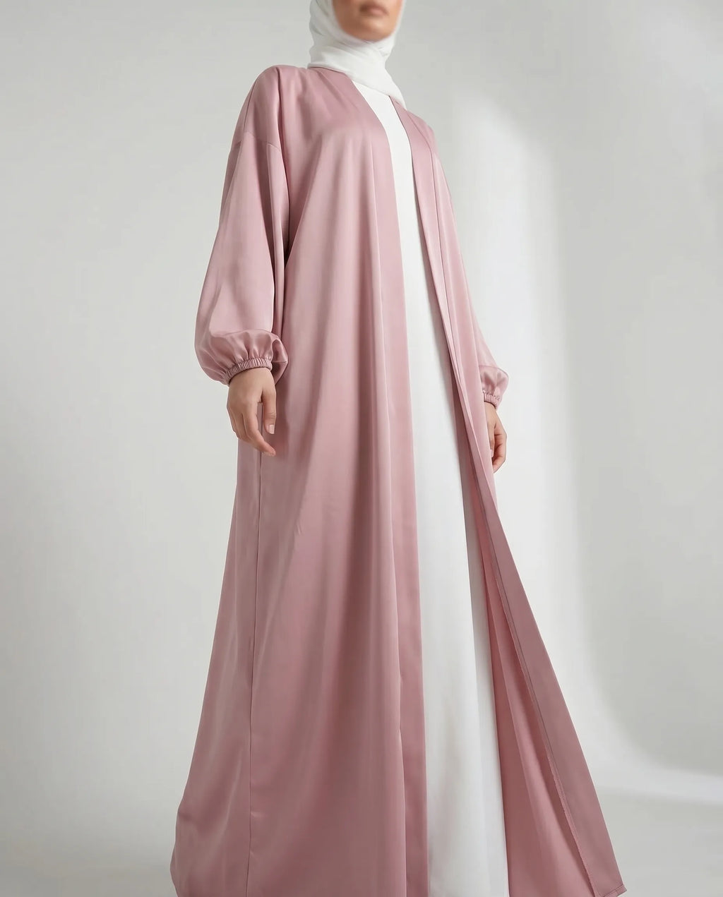 Pink Open Abaya