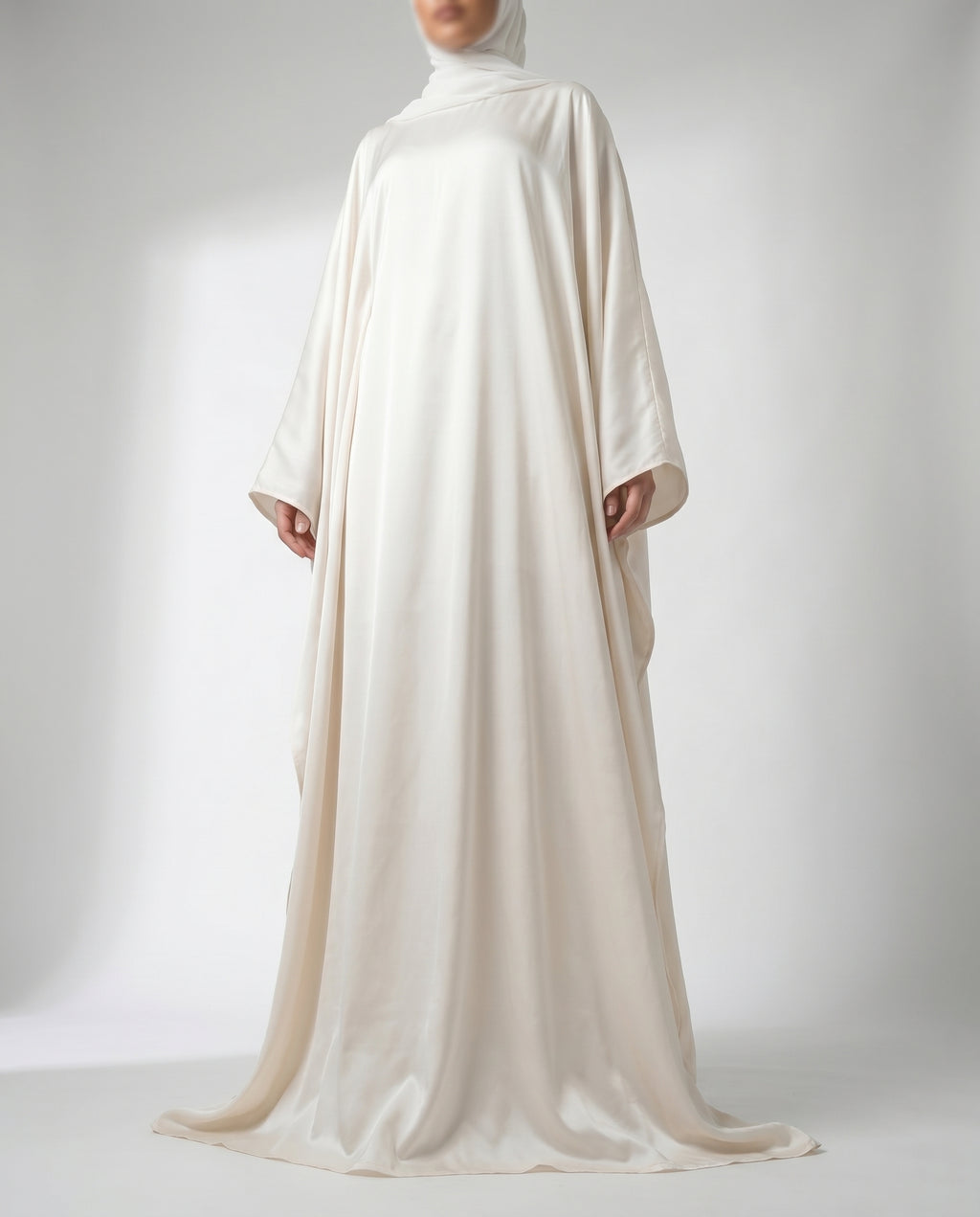 silk white abaya