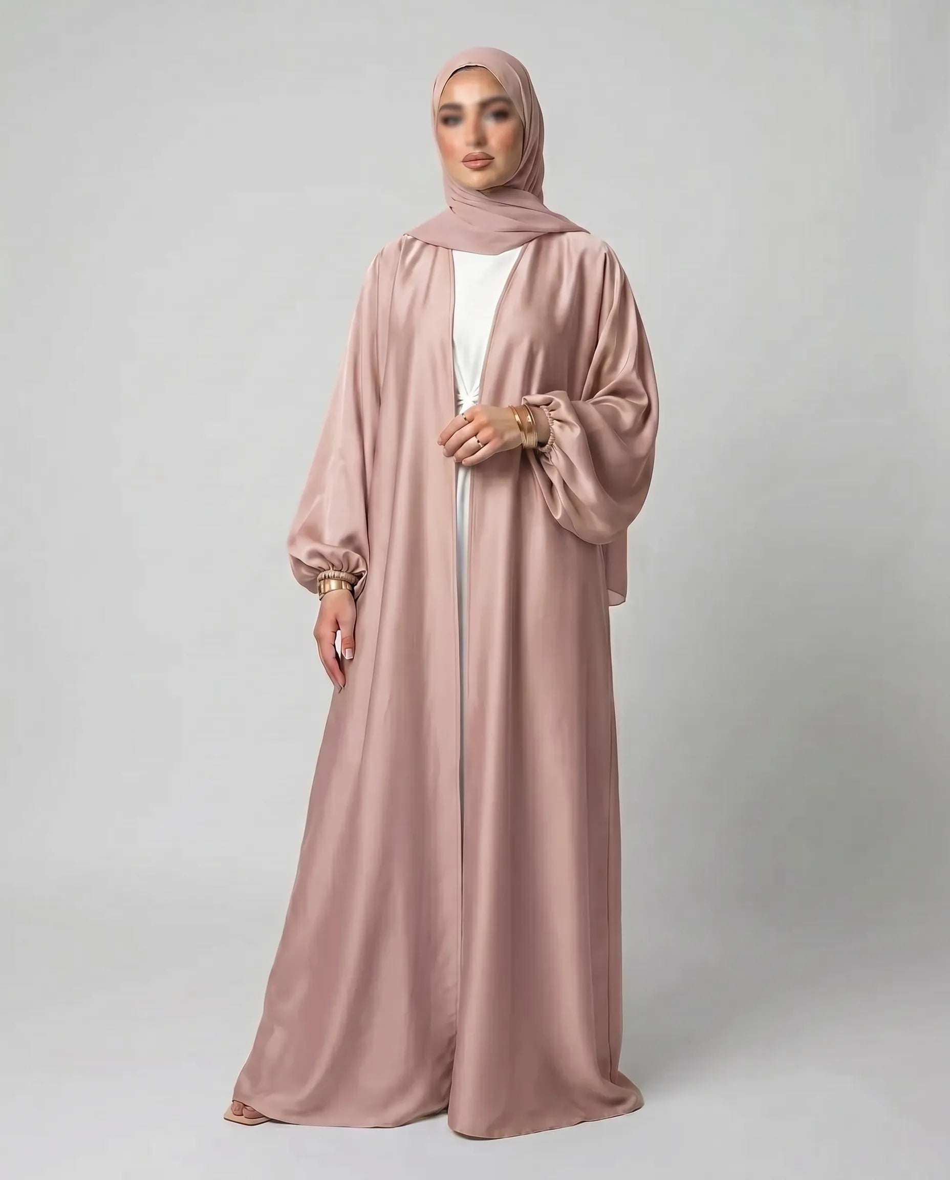 Balloon Sleeve Open Abaya